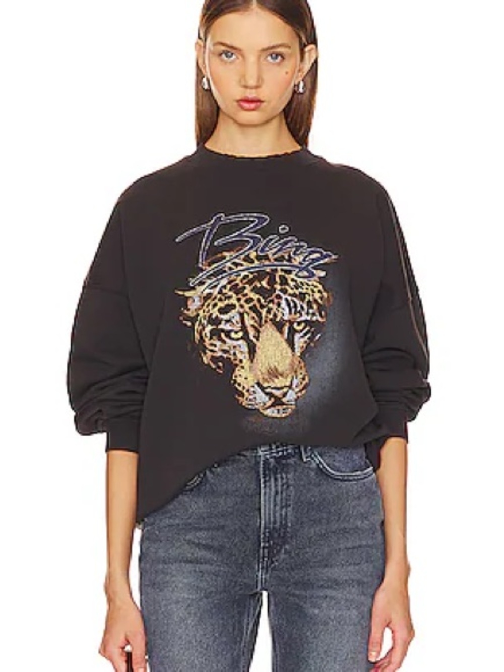 Anine Bing Harvey Leopard Hoodie, XS